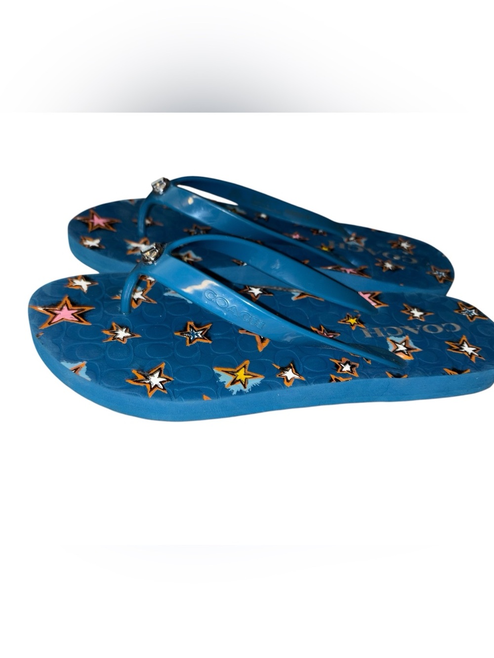 Coach Abigail blue star Flip Flops